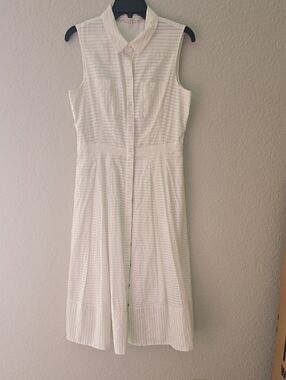 RACHEL Rachel Roy White Sleeveless Button-Front Midi Dress, Sz 10